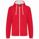 Felpa uomo con cappuccio a contrasto full zip K466 Kariban
