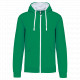 Felpa uomo con cappuccio a contrasto full zip K466 Kariban