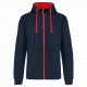 Felpa uomo con cappuccio a contrasto full zip K466 Kariban