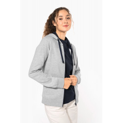 Felpa donna con cappuccio a contrasto full zip K467 Kariban