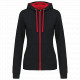 Felpa donna con cappuccio a contrasto full zip K467 Kariban