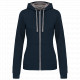 Felpa donna con cappuccio a contrasto full zip K467 Kariban