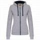 Felpa donna con cappuccio a contrasto full zip K467 Kariban