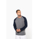 Felpa uomo BIO French Terry bicolore girocollo e manica raglan NON GARZATA K491 Kariban
