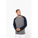 Felpa uomo BIO French Terry bicolore girocollo e manica raglan NON GARZATA K491 Kariban