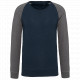 Felpa uomo BIO French Terry bicolore girocollo e manica raglan NON GARZATA K491 Kariban