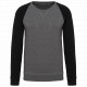 Felpa uomo BIO French Terry bicolore girocollo e manica raglan NON GARZATA K491 Kariban