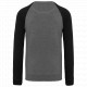Felpa uomo BIO French Terry bicolore girocollo e manica raglan NON GARZATA K491 Kariban