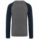 Felpa uomo BIO French Terry bicolore girocollo e manica raglan NON GARZATA K491 Kariban