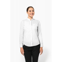 Camicia donna collo alla coreana manica lunga K514 Kariban