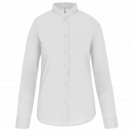 Camicia donna collo alla coreana manica lunga K514 Kariban