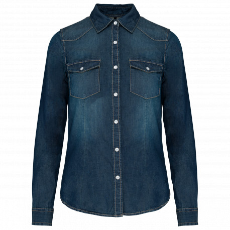 Camicia donna Denim manica lunga K518 Kariban