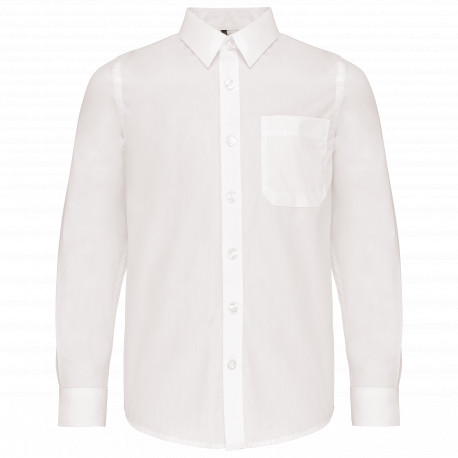 Camicia bambino in popeline manica lunga K521 Kariban