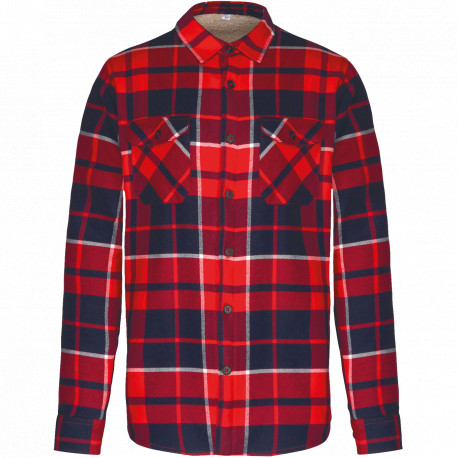 Giacca-camicia a quadri foderata in sherpa K579 Kariban