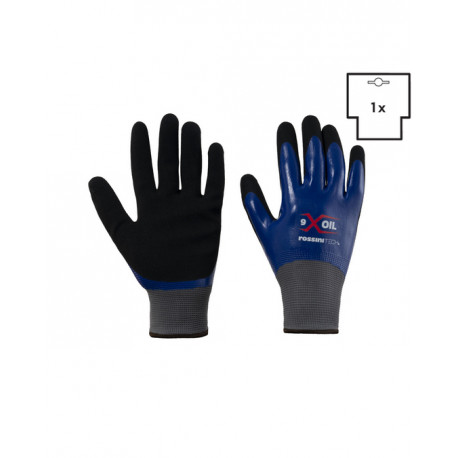 Guanto poliestere/nitrile doppia spalmatura antiscivolo X-Glove X-Oil