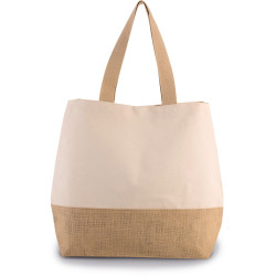 Shopper in tela di cotone e juta KI0235 Kimood