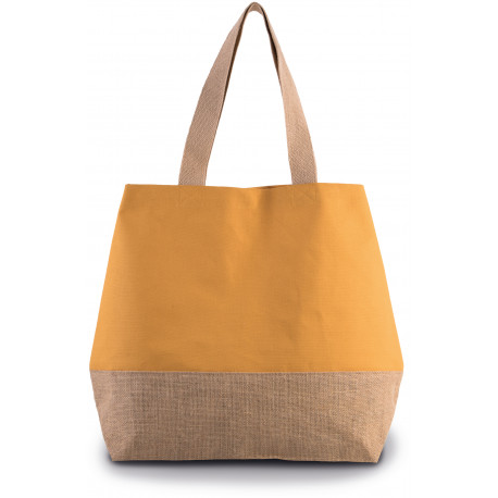 Shopper in tela di cotone e juta KI0235 Kimood