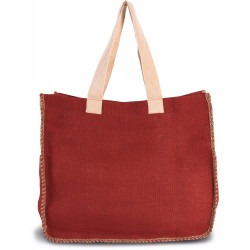 Borsa in juta con cucitura a contrasto KI0248 Kimood