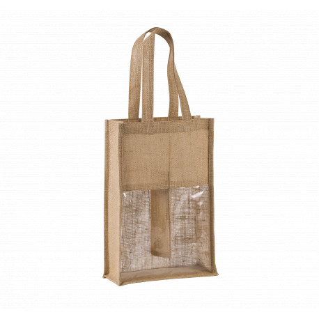 Borsa porta-bottiglie in juta KI0268 Kimood