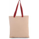 Shopper piatto in tela con manico a contrasto KI0277 Kimood