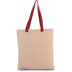 Shopper piatto in tela con manico a contrasto KI0277 Kimood