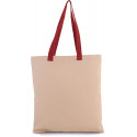 Shopper piatto in tela con manico a contrasto KI0277 Kimood