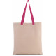 Shopper piatto in tela con manico a contrasto KI0277 Kimood