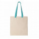 Shopper piatto in tela con manico a contrasto KI0277 Kimood