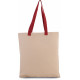 Shopper piatto in tela con manico a contrasto KI0277 Kimood