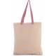 Shopper piatto in tela con manico a contrasto KI0277 Kimood