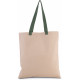 Shopper piatto in tela con manico a contrasto KI0277 Kimood