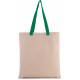 Shopper piatto in tela con manico a contrasto KI0277 Kimood