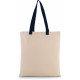 Shopper piatto in tela con manico a contrasto KI0277 Kimood