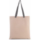 Shopper piatto in tela con manico a contrasto KI0277 Kimood
