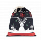Borsa con coulisse con motivi natalizi KI0735 Kimood