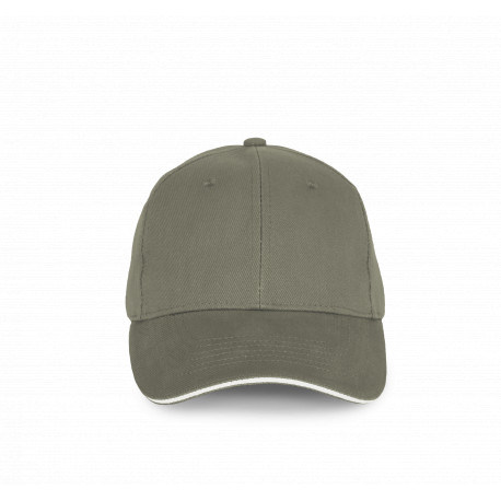 Cappellino in cotone biologico con visiera sandwich a contrasto - 6 pannelli KP198 K-up