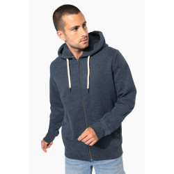 Felpa uomo vintage full zip con cappuccio KV2306 Kariban