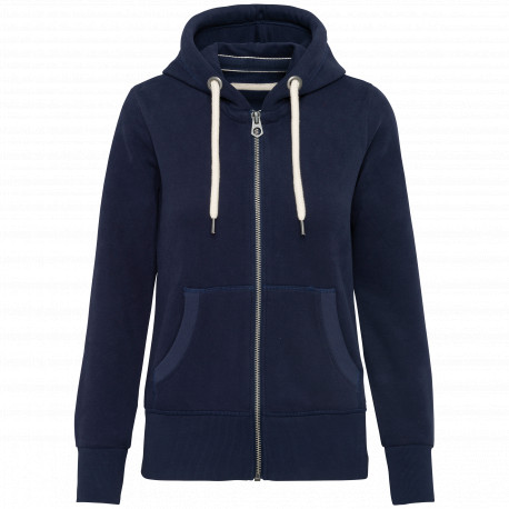 Felpa donna vintage full zip con cappuccio KV2307 Kariban