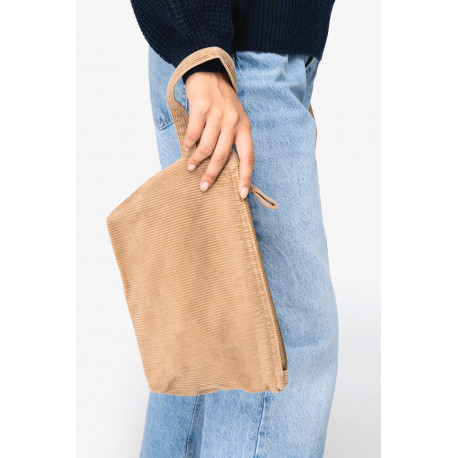 Pochette ecosostenibile slavato vintage look in velluto a costine NS134 Native Spirit