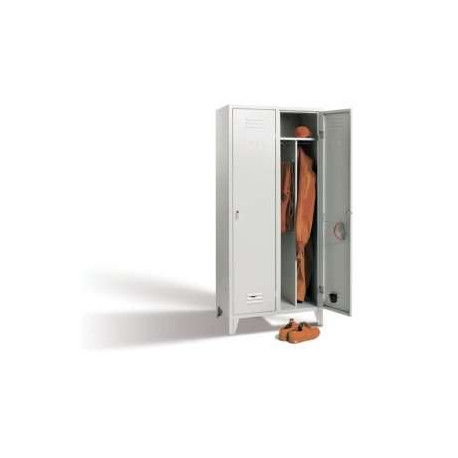 Armadio spogliatoio 2 posti con divisorio sporco/pulito 800x500x1800 mm