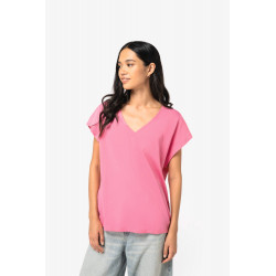 T-shirt loose donna ecosostenibile con scollo a V NS312 Native Spirit
