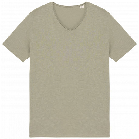 T-shirt slub uomo ecosostenibile con bordi a taglio vivo NS318 Native Spirit