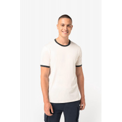 T-shirt ringer uomo ecosostenibile con bordi a contrasto effetto slavato NS360 Native Spirit