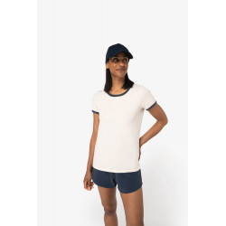 T-shirt ringer donna ecosostenibile con bordi a contrasto effetto slavato NS361 Native Spirit