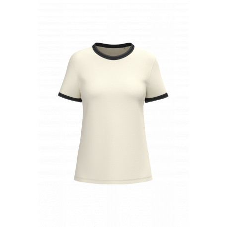 T-shirt ringer donna ecosostenibile con bordi a contrasto effetto slavato NS361 Native Spirit