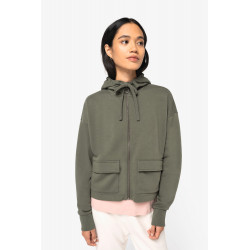 Felpa donna con zip e cappuccio ecosostenibile French Terry NS409 Native Spirit