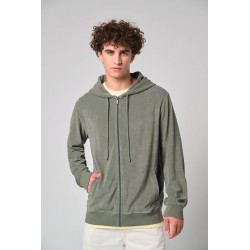 Felpa uomo ecosostenibile con cappuccio e zip in spugna NS419 Native Spirit