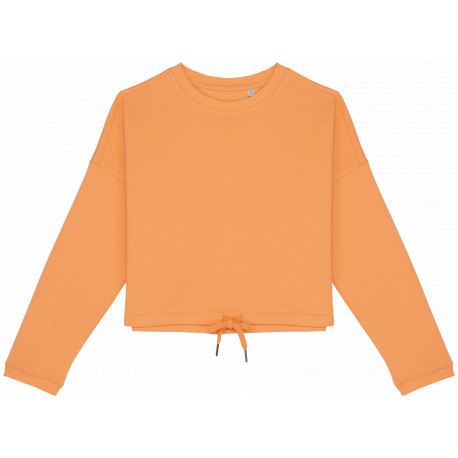 Felpa girocollo donna oversize ecosostenibile taglio crop NS429 Native Spirit