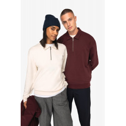 Felpa unisex ecosostenibile 1/4 zip con collo a polo e spalle spioventi NS432 Native Spirit