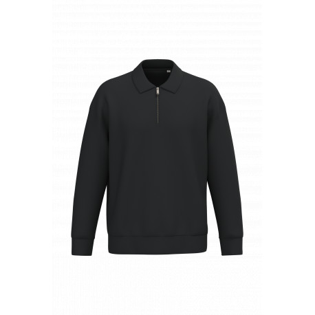 Felpa unisex ecosostenibile 1/4 zip con collo a polo e spalle spioventi NS432 Native Spirit